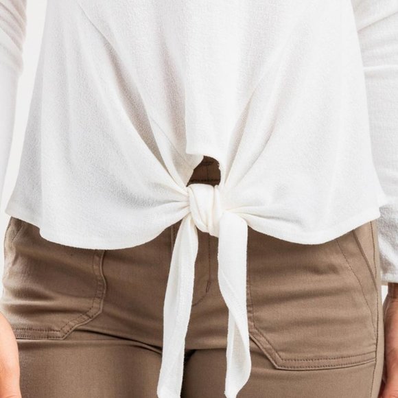 Francesca's | NWT Eliza Front Tie Basic Top - Picture 3 of 15